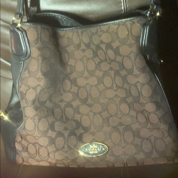 Authentic chocolate Damier Coach handbag - Picture 2 of 8